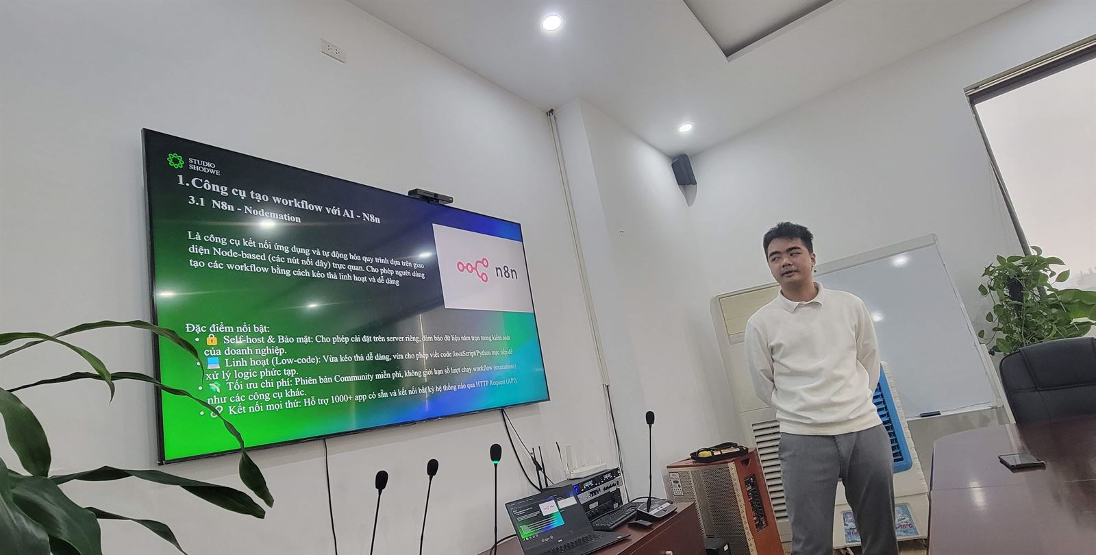 Internal training session on AI tools and workflow automation